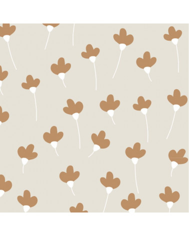 échantillon Papier peint enfant marguerites cannelle