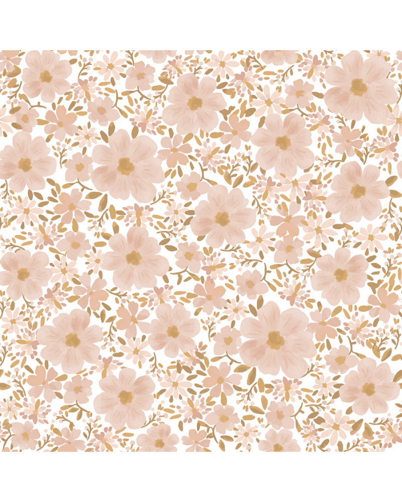 Papier peint enfant - les fleurs fond blanc - Lilipinso