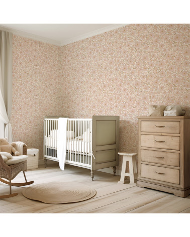 Papier peint enfant - les fleurs fond blanc - Lilipinso