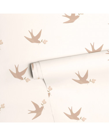 Papier peint enfant - les hirondelles - Lilipinso