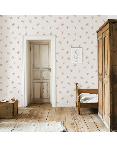 Papier peint enfant - les hirondelles - Lilipinso
