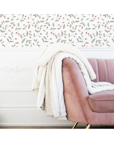 Papier peint enfant - boutons de fleurs - Lilipinso