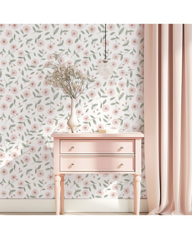 Papier peint enfant - éclat et boutons de fleurs - Lilipinso