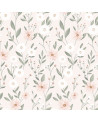 Papier peint enfant - éclosion florale fond rose - Lilipinso