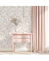 Papier peint enfant - éclosion florale fond rose - Lilipinso