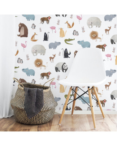 Papier peint enfant - les animaux - Lilipinso
