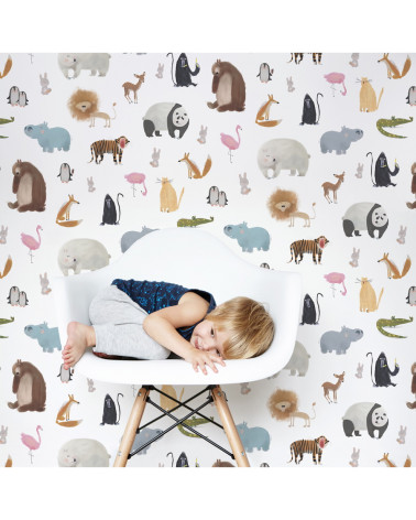 Papier peint enfant - les animaux - Lilipinso