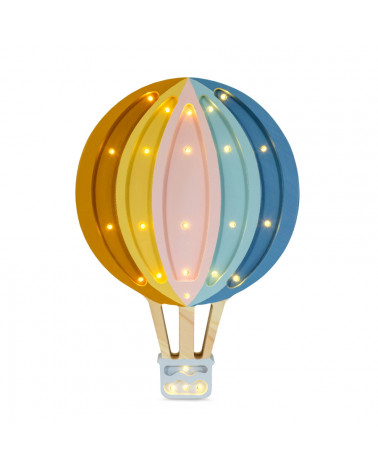 Lampe veilleuse en bois montgolfière Arc-en-ciel rétro / retro rainbow - Little lights
