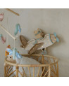 Lampe veilleuse en bois avion vintage avec ourson - vanilla sky