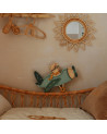 Lampe veilleuse en bois avion vintage avec ourson - khaki pastel Little lights