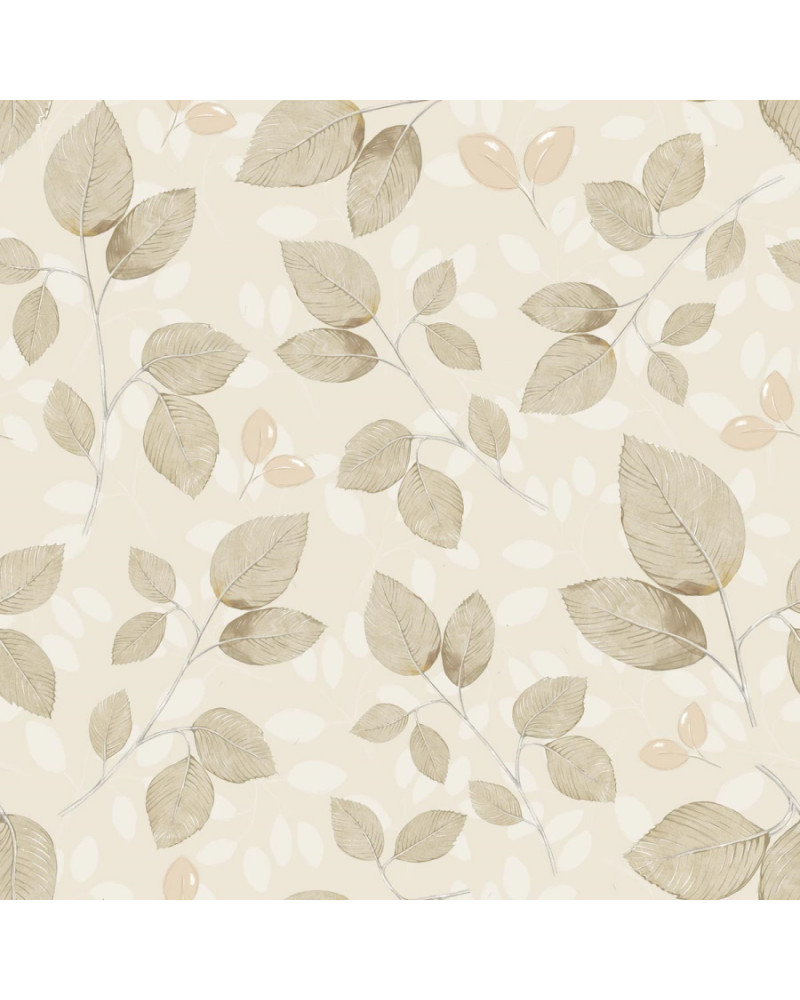 Echantillon papier peint - Subtle beige leaves