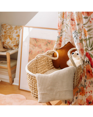 coussin feuille en lin caramel - Moimili