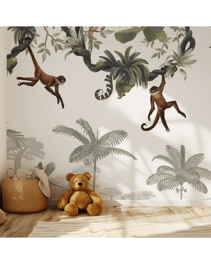 Echantillon papier peint Cheeky Monkeys