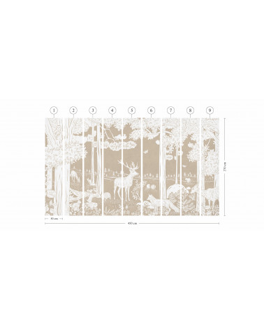 Papier peint enfant Monochrome Forest - Brown - Kikki Belle