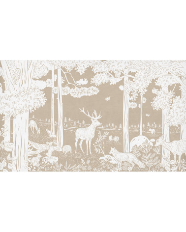 Papier peint enfant Monochrome Forest - Brown - Kikki Belle
