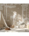 Papier peint enfant Monochrome Forest - Brown - Kikki Belle