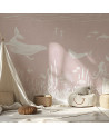Papier peint enfant Monochrome Sea - Pink - Kikki Belle
