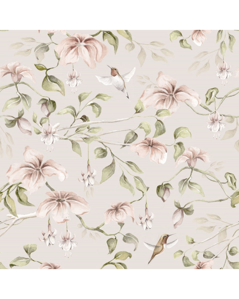 Echantillon Papier peint enfant paradise trees fond beige