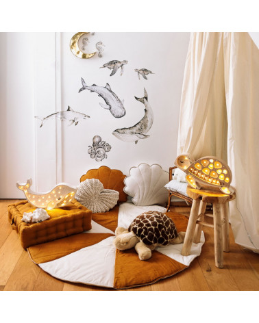 Coquillage rond crème en crochet