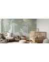 Papier peint enfant Monochrome Dino - Green