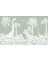 Papier peint enfant Monochrome Dino - Green