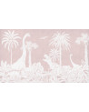 Papier peint enfant Monochrome Dino - Pink