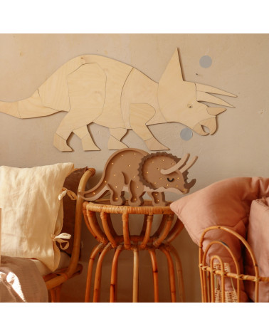 Décoration Murale en Bois - Tricératops