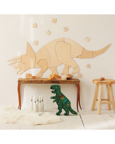 Décoration Murale en Bois - Tricératops