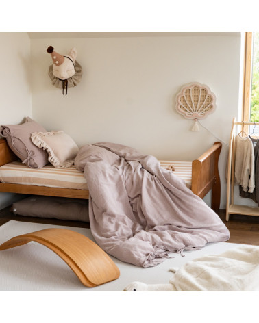 Lampe veilleuse en bois et rotin - Coquillage