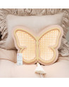 Lampe veilleuse en bois et rotin - papillon