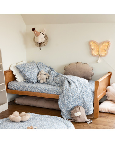 Lampe veilleuse en bois et rotin - papillon