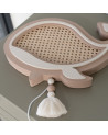 Lampe veilleuse en bois et rotin - baleine