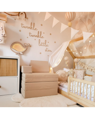 Lampe veilleuse en bois et rotin - baleine