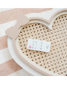 Lampe veilleuse en bois et rotin - coeur