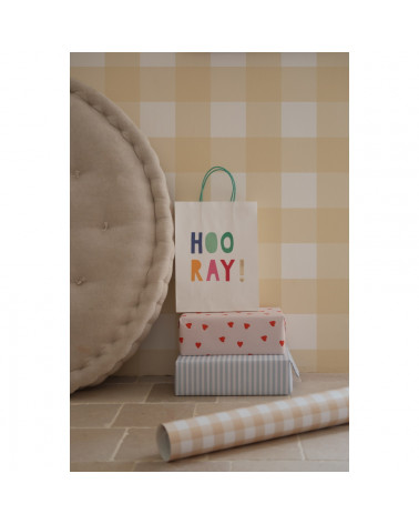 Papier peint enfant à carreaux -  jaune