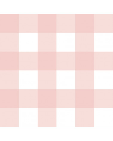 Papier peint enfant à carreaux - rose