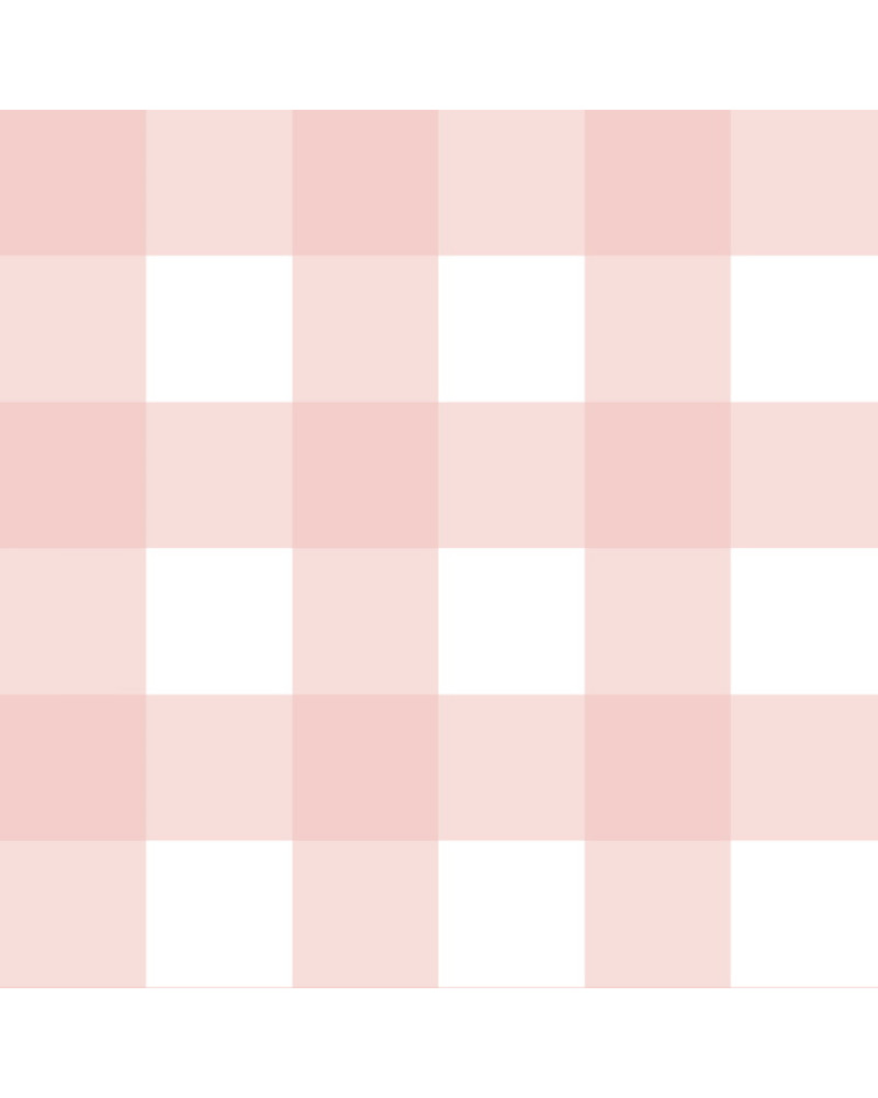 Papier peint enfant à carreaux - rose