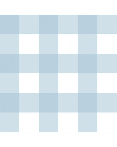 Papier peint enfant à carreaux - bleu clair