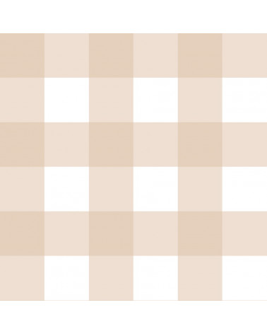 Papier peint enfant à carreaux - beige