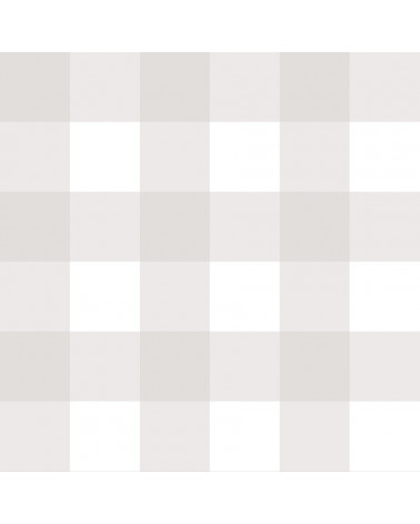 Papier peint enfant à carreaux - gris