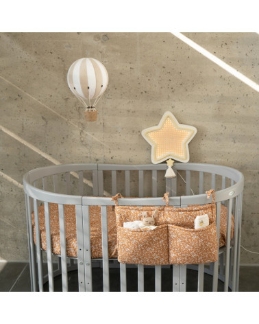 Lampe veilleuse en bois et rotin - étoile miel