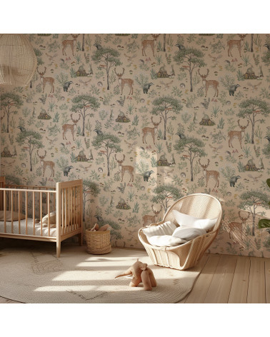 Papier peint enfant Fantastic Forest - beige