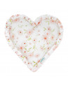 Coussin forme cœur fleurs