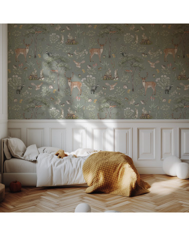 Papier peint enfant Fantastic Forest - green