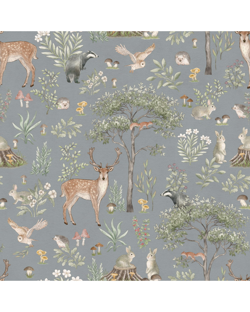 Papier peint enfant Fantastic Forest - blue