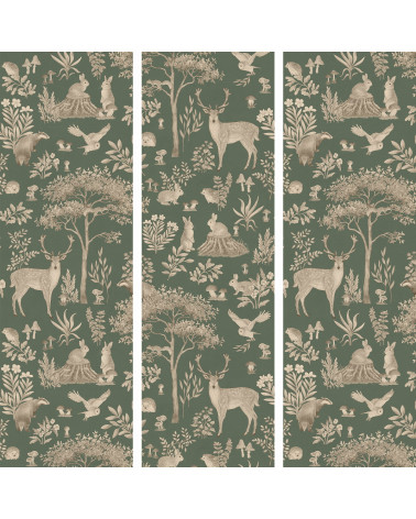 Papier peint enfant Fantastic Forest - vintage green