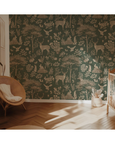 Papier peint enfant Fantastic Forest - vintage green