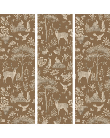Papier peint enfant Fantastic Forest - vintage brown