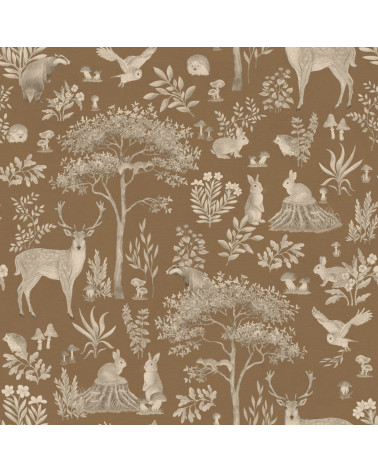 Papier peint enfant Fantastic Forest - vintage brown