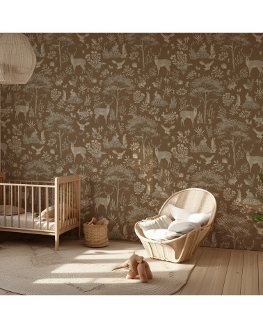 Papier peint enfant Fantastic Forest - vintage brown
